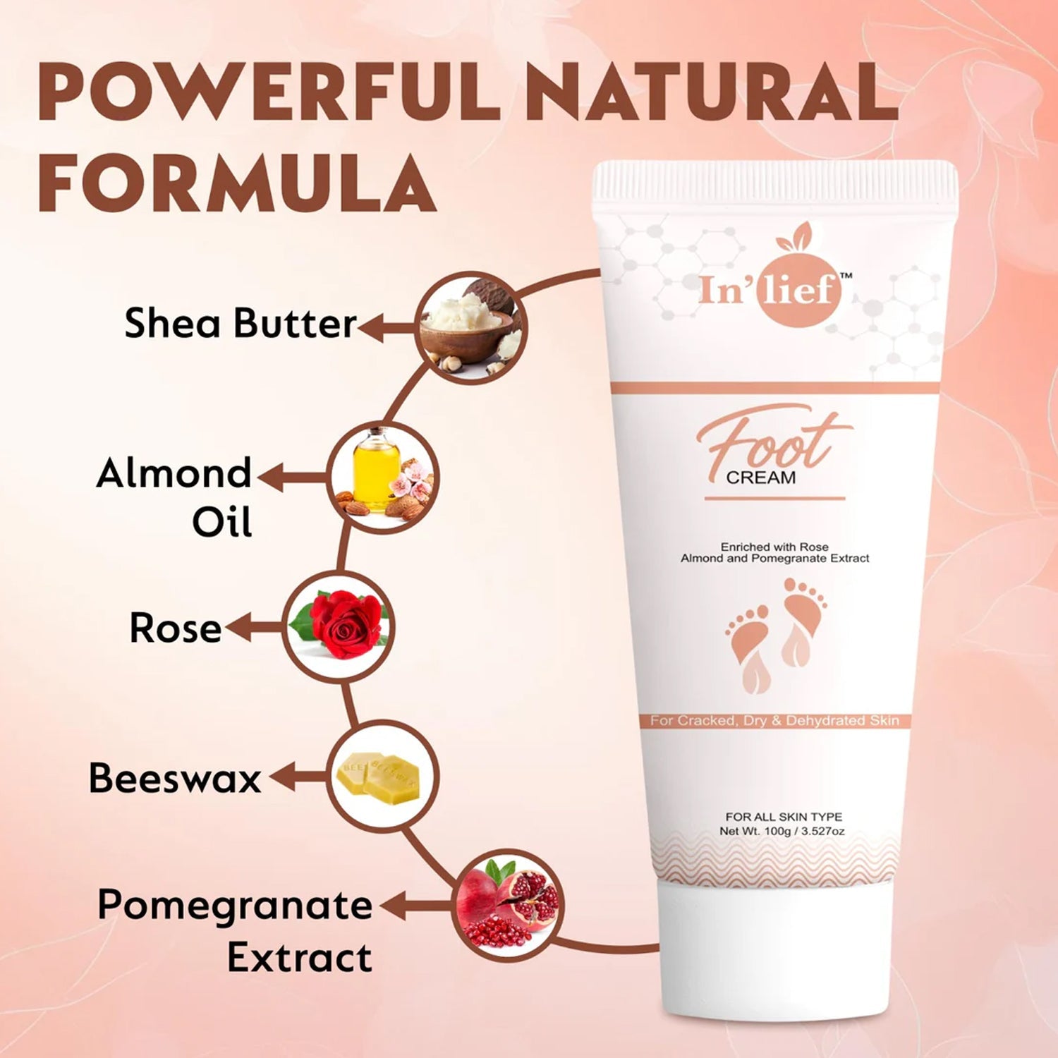 Daily moisturizing foot cream for soft skin