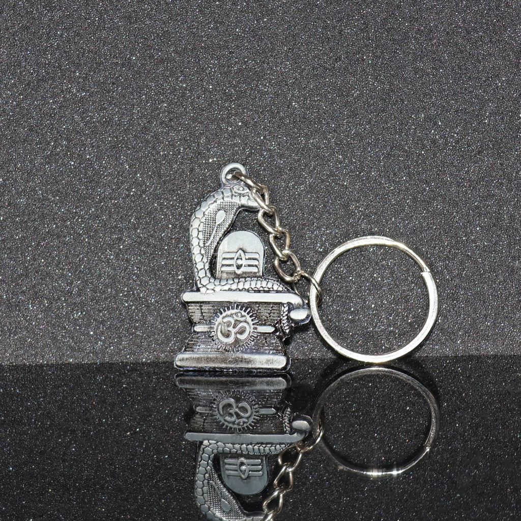 Antique finish Shivling and Trishul keychains for keys
