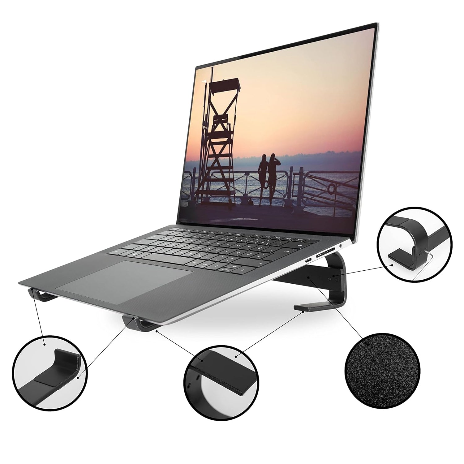 Modern minimalist metal laptop stand for ergonomic use
