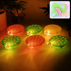 Set of 6 multicolor lotus canopy LED decorative lamps floating gently