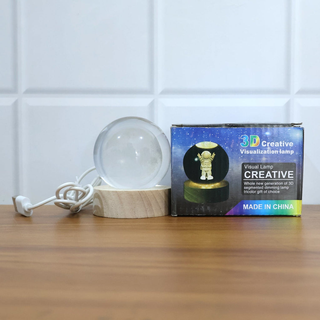 The 3D Crystal Ball Lamp functioning as a relaxing night light, enhancing room ambiance.