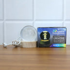The 3D Crystal Ball Lamp functioning as a relaxing night light, enhancing room ambiance.