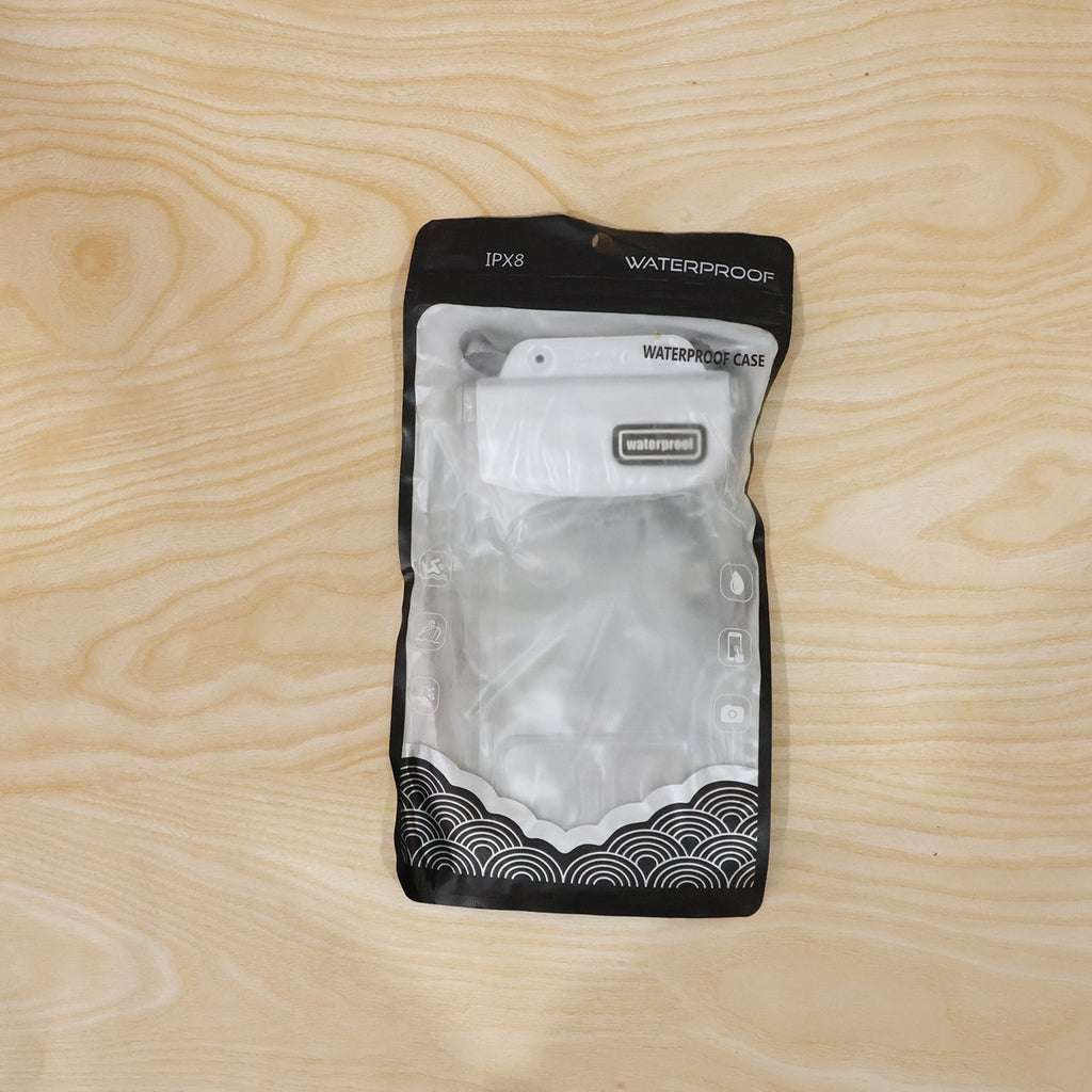 Lifestyle shot of waterproof mobile pouch during outdoor activity
