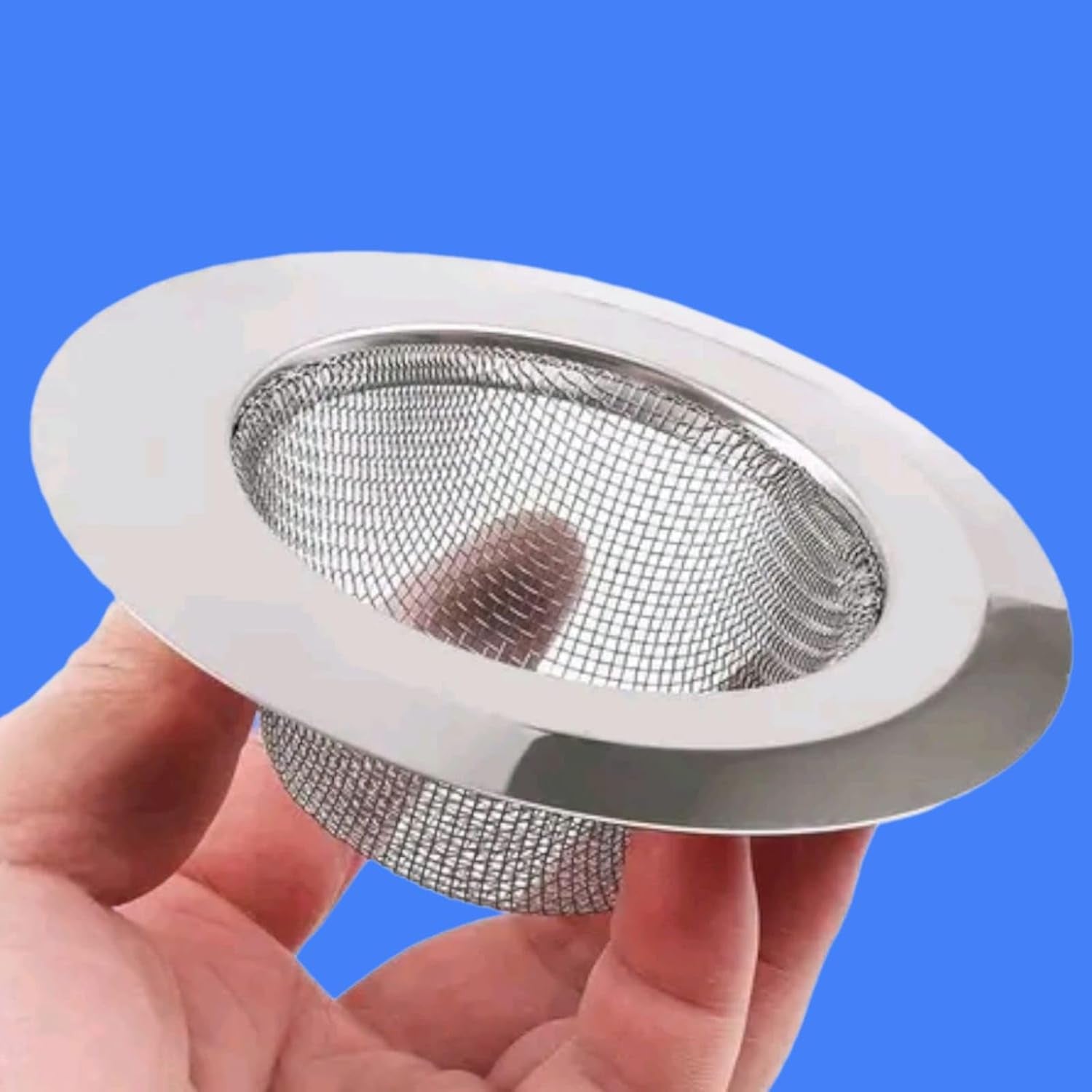 Preset of kitchen sink drain strainers showing various angles
