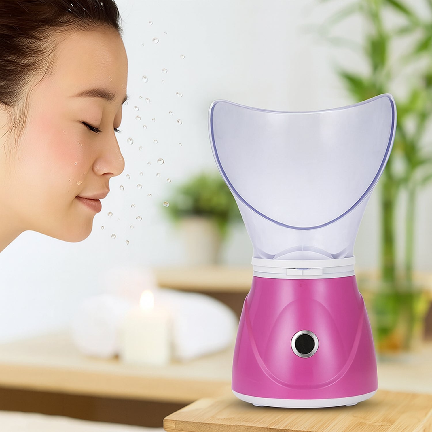 Portable facial steamer with heat-safe body for home use