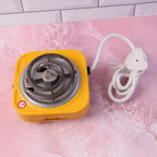Portable electric cooking stove with single coil burner for travel