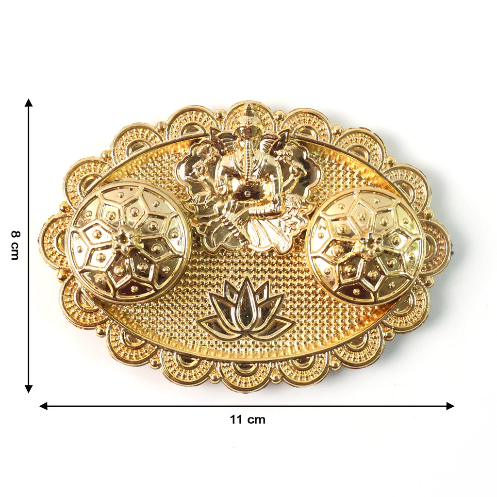 Ornate Ganesh embossed kumkum chopra suitable for daily worship and festive ceremonies