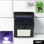 Solar wall lamp auto charging in sunlight, ideal for outdoor security