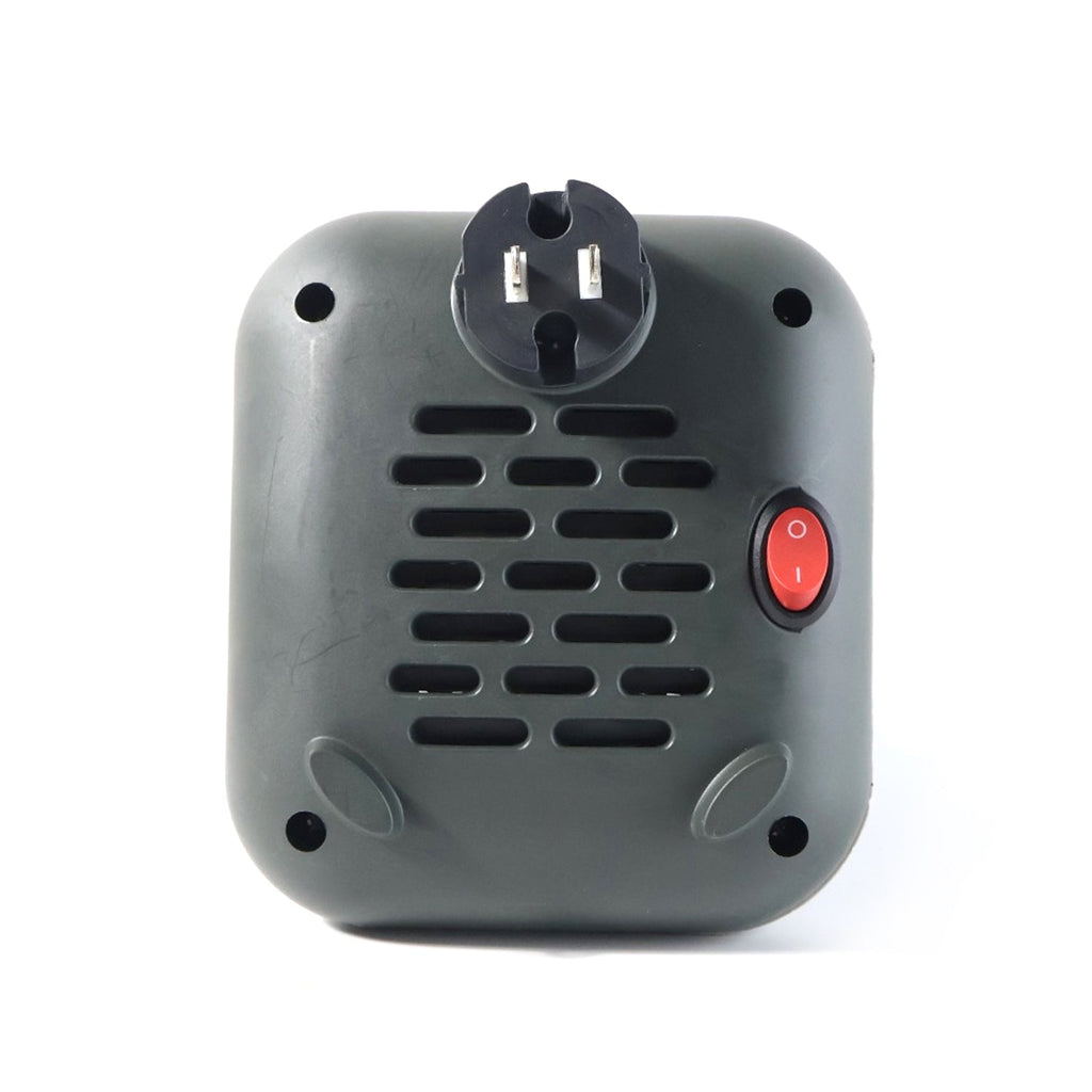 Wall socket mounted plug-in room heater with safety protection features