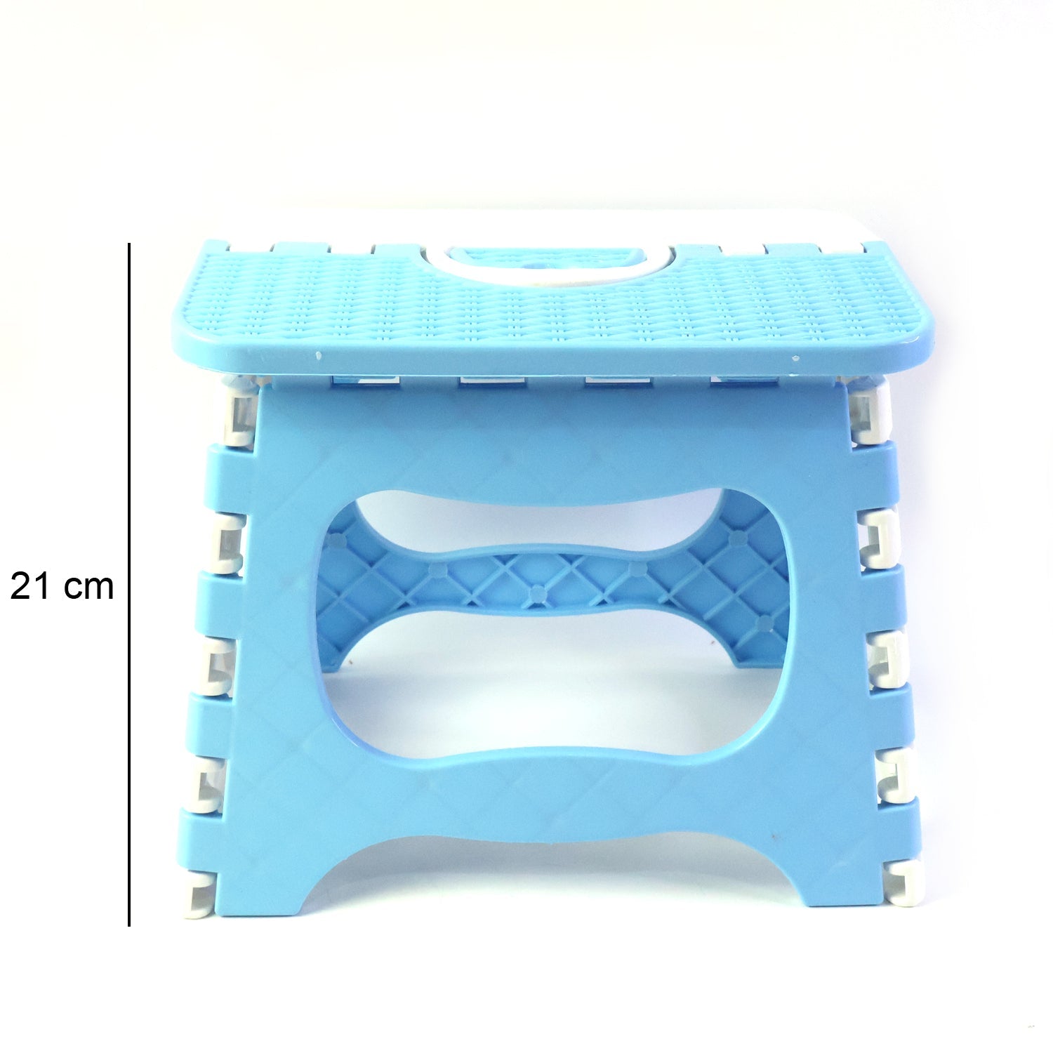 Plastic multipurpose stool in a home setting