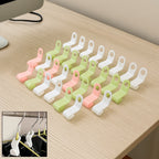 Multi-color space saver hanger connector hooks for clothes organization