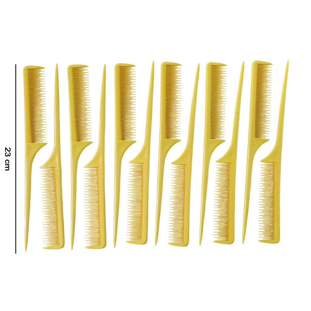 Plastic tail comb set for hair styling and grooming