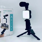 Mobiléon vlogging kit with noise-canceling microphone and portable mini tripod