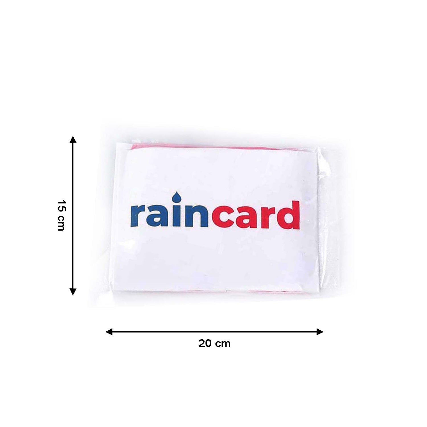 Raincoat card packaging showing product branding and instructions