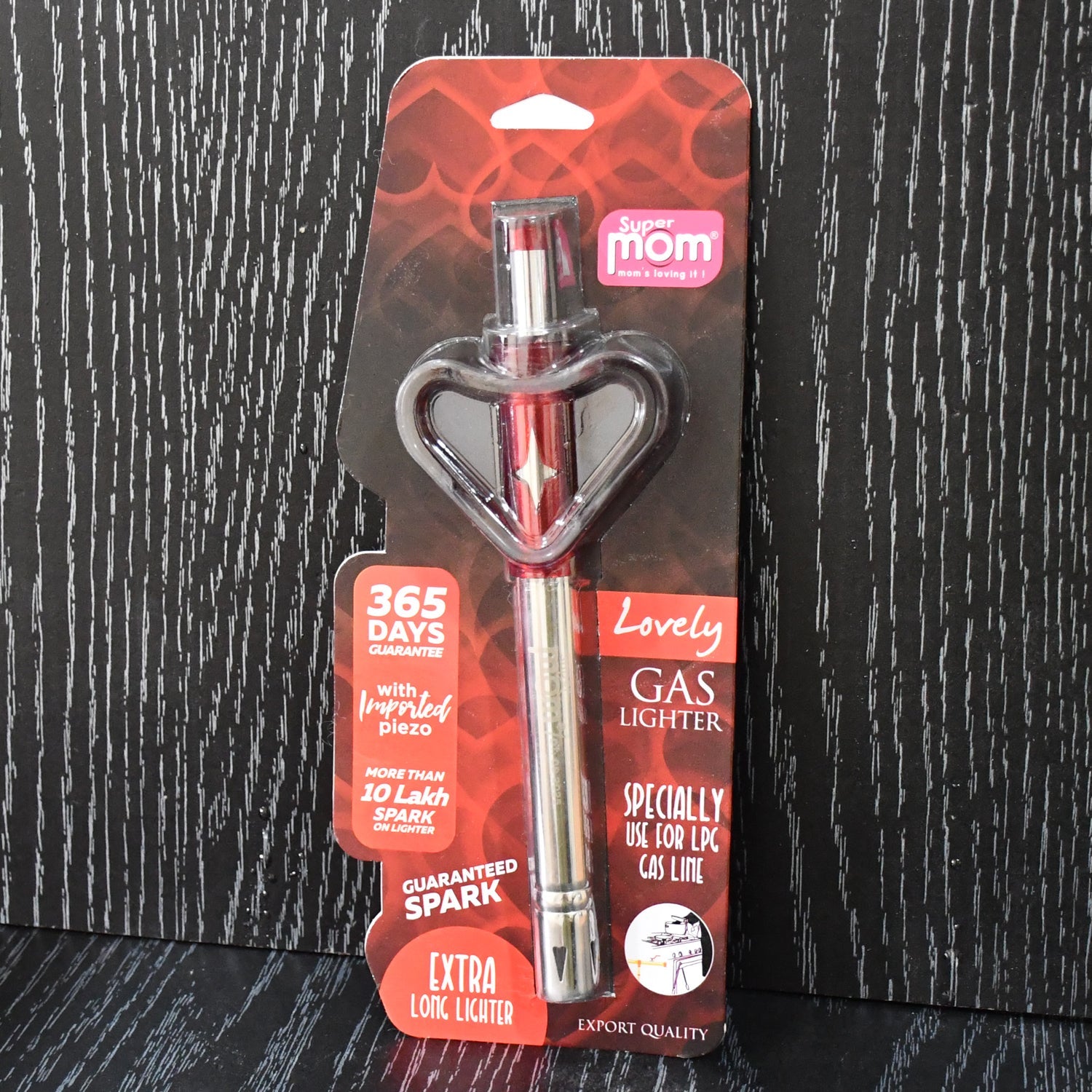 Supermom gas lighter product image with stainless steel and ergonomic handle