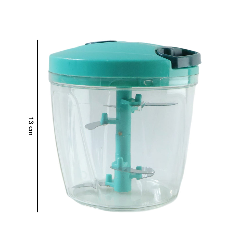 6 Blade Food Chopper disassembled, showing removable parts for easy cleaning.
