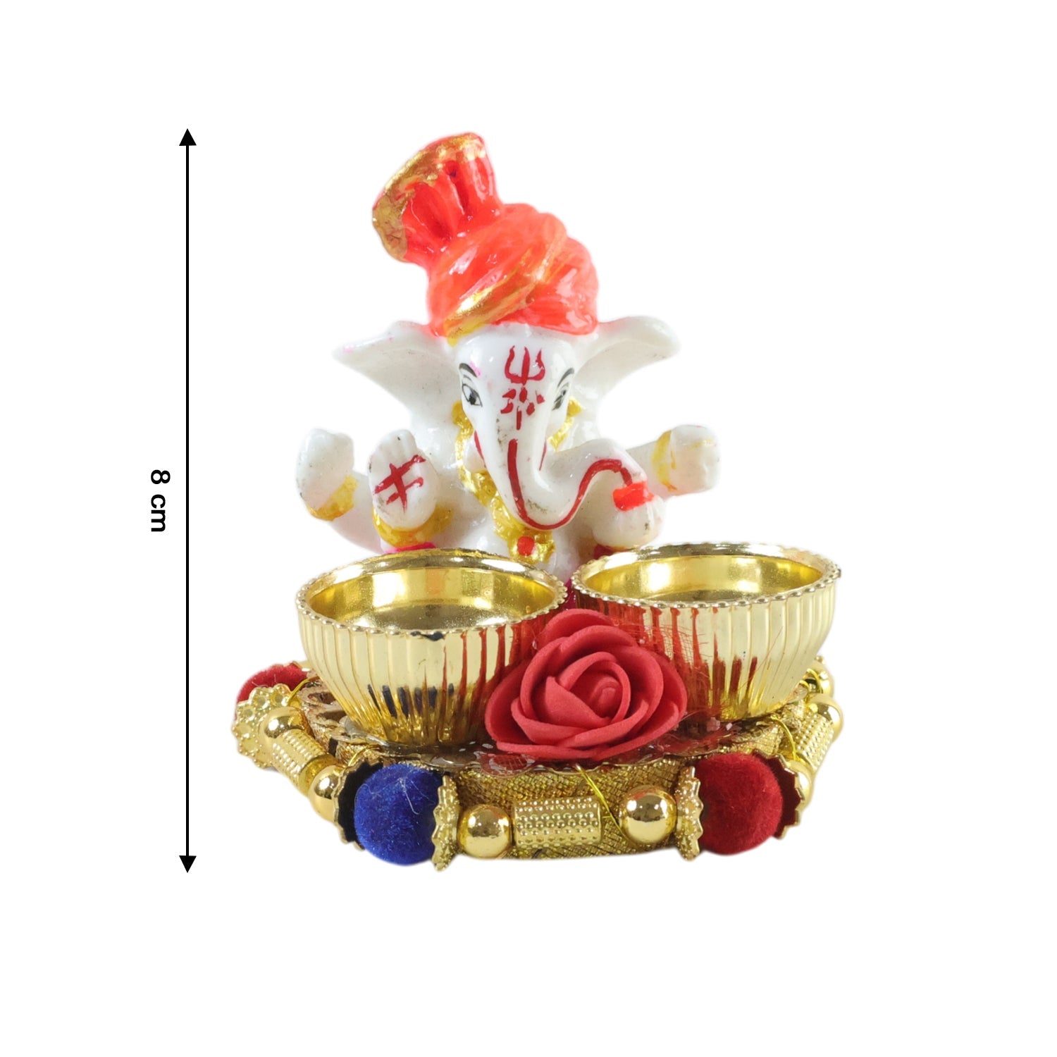 Festival pooja thali plate with Lord Ganesha idol