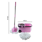 The sturdy mop bucket featuring easy wheels and a convenient puller handle.