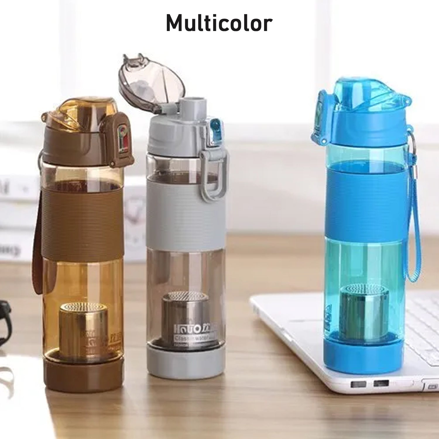 Base of the Own Hydrate alkaline water bottle with product details.