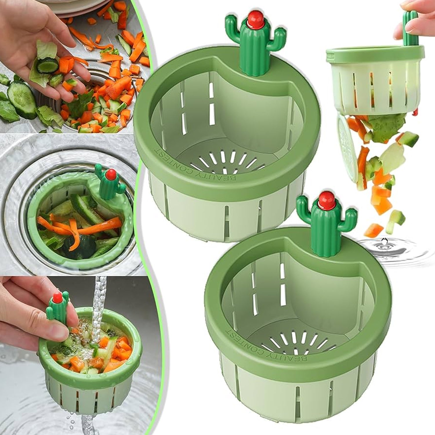 Durable plastic Kitchen Sink Drain Strainer for effective clog prevention.