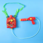 Outdoor kids water shooting toy backpack style water gun