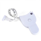 Compact and portable waist measuring tape for on-the-go fitness tracking.