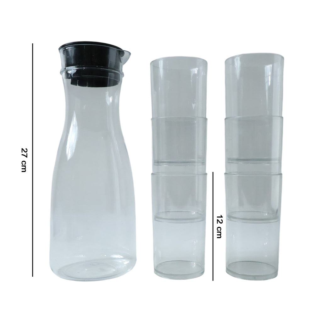 Kitchen drinkware set with jug and glasses for serving beverages