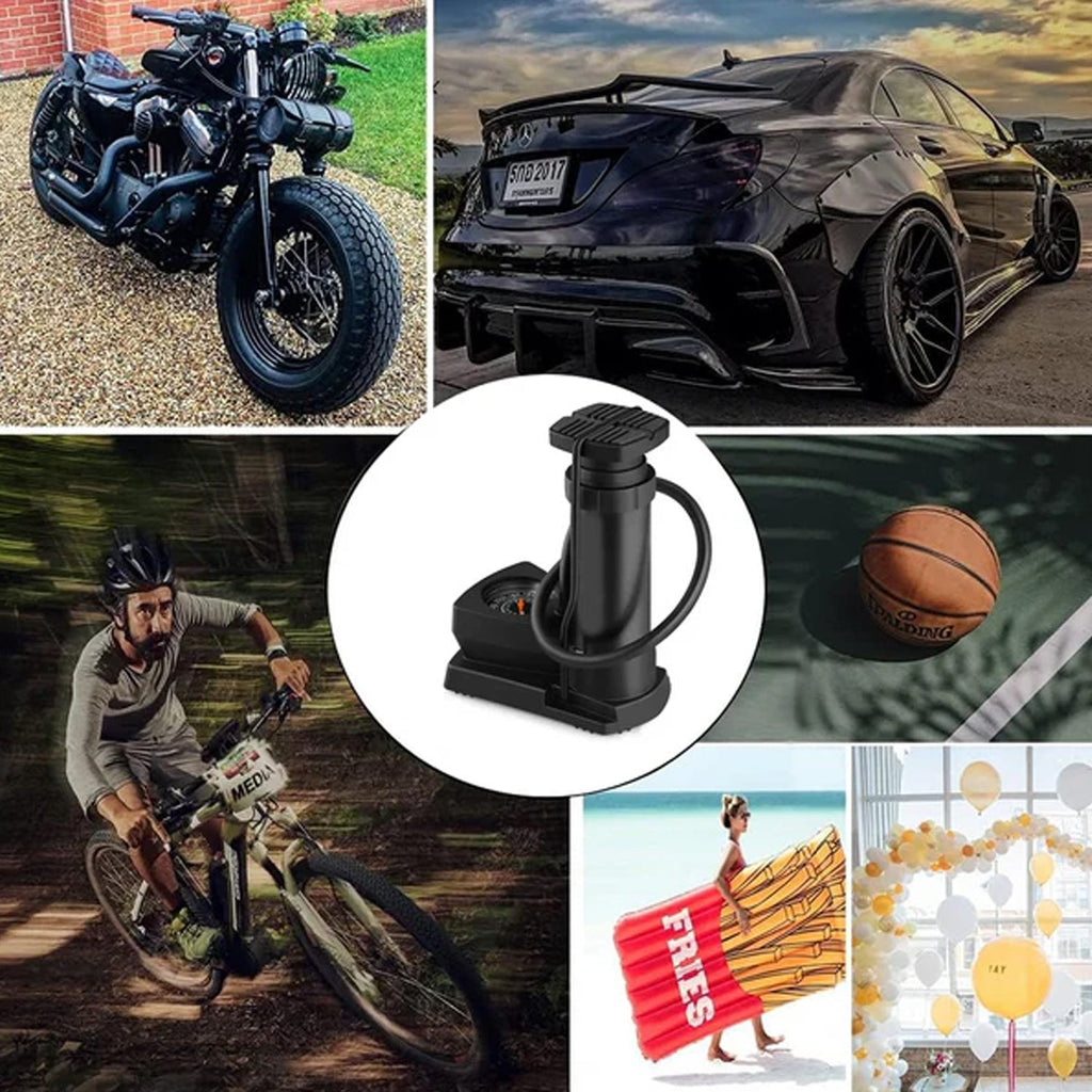 Heavy-duty double cylinder foot air pump for tires