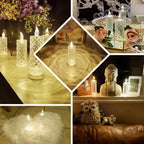 Rose-shaped LED candle in acrylic, designed for a smokeless and elegant ambiance.