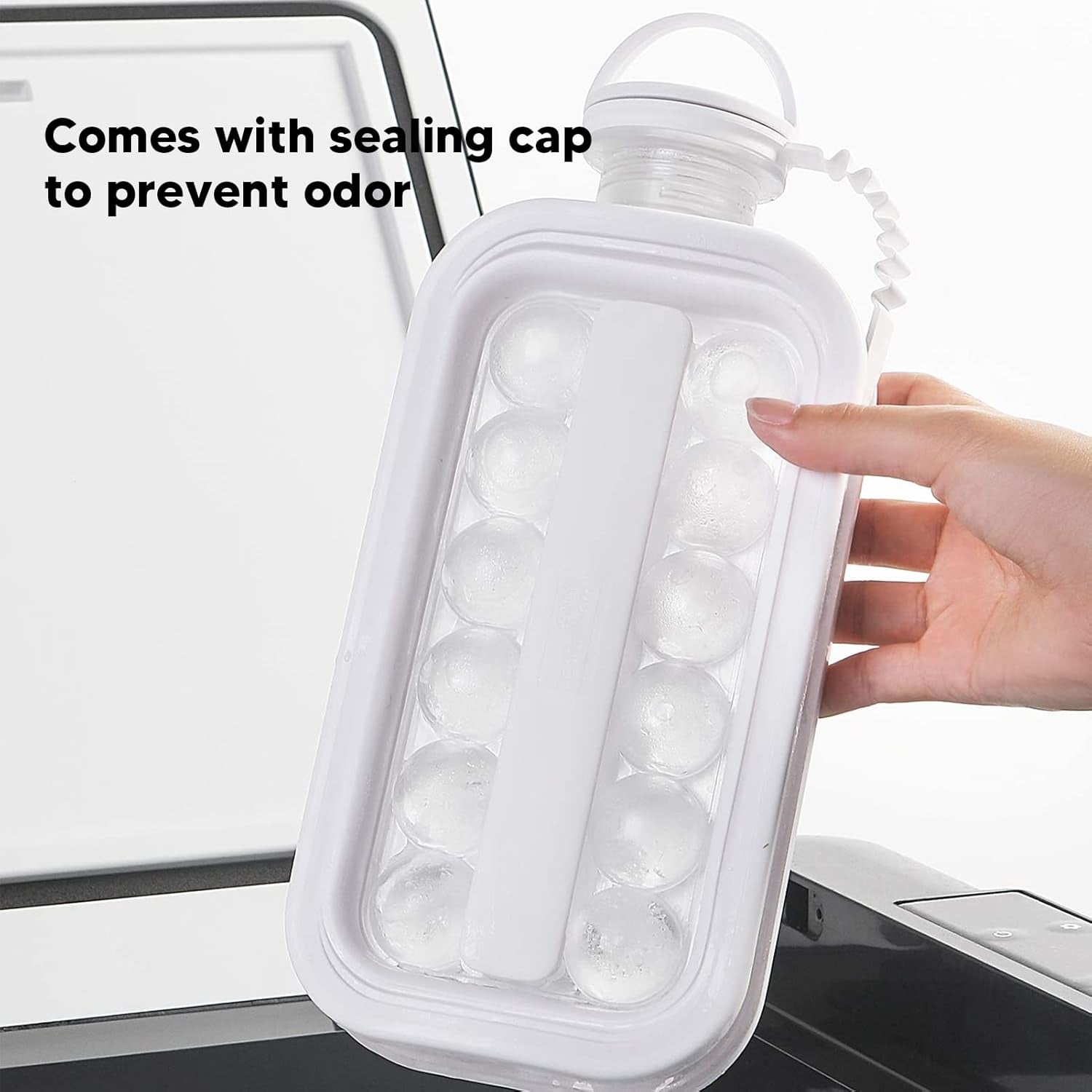 Compact 2-in-1 ice sphere maker tray perfect for home and travel