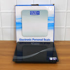 Detailed view of tempered glass surface on digital personal weight scale