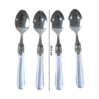 Food-grade stainless steel dessert spoons with stylish transparent handles