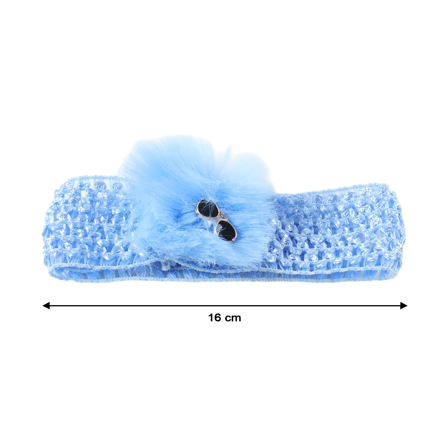 Elastic fluffy pom pom headband for babies