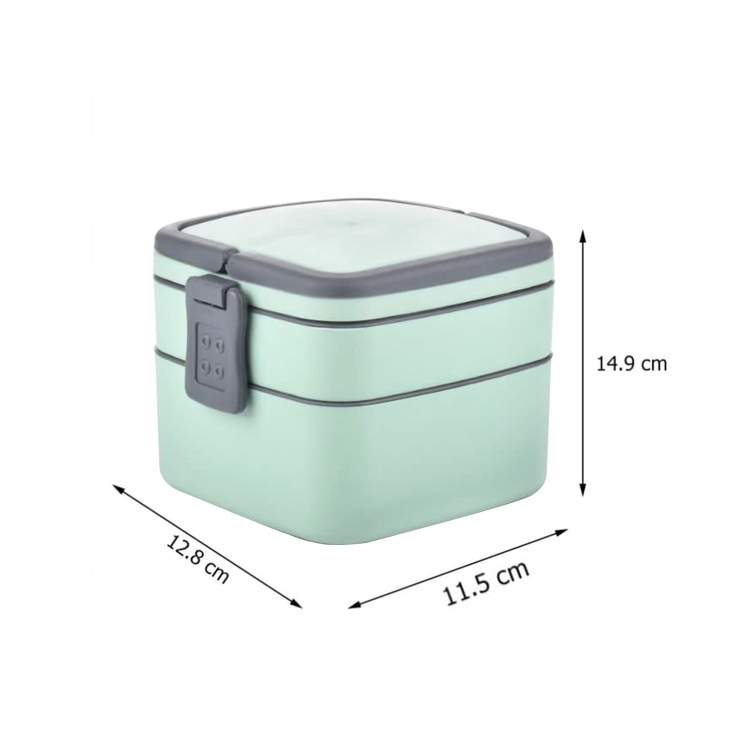 Bento-style green lunch box, perfect for portion control.