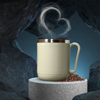 A Ganesh 400ml stainless steel coffee mug with its heat-resistant lid.
