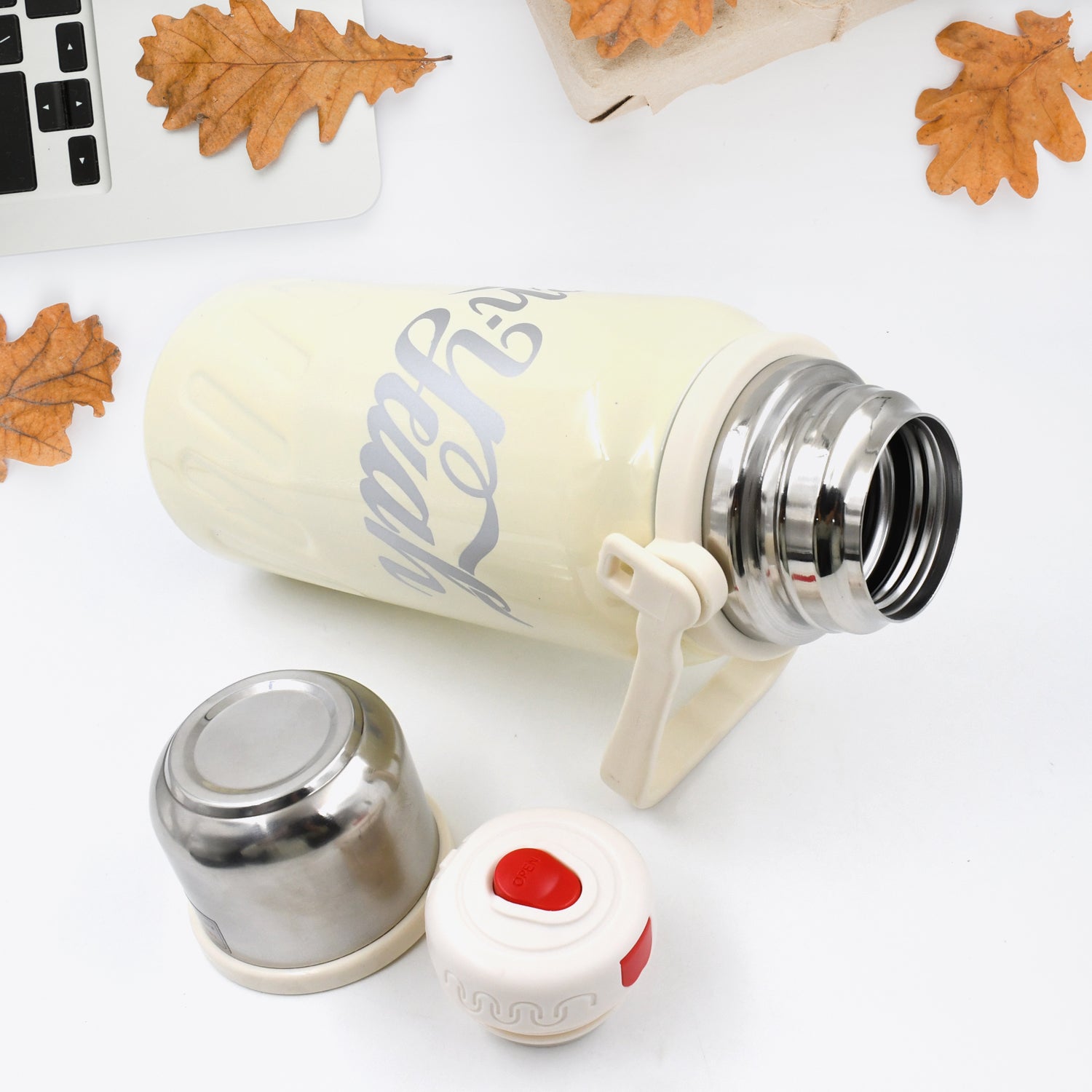 Versatile reusable water bottle perfect for keeping both hot and cold beverages.
