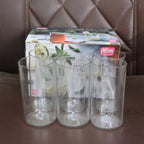 Detailed view of Supermom Martini plastic clear glass set showing clarity