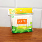 Multiple cotton swabs displayed to show their soft tips and paper sticks