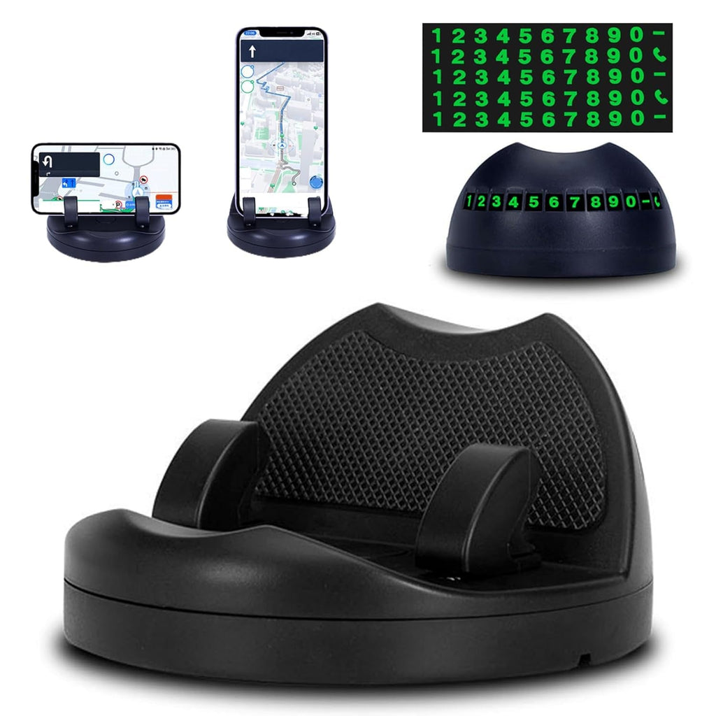 Velvet Wheels 2-in-1 Car Phone Holder and anti-slip mat on a car dashboard.