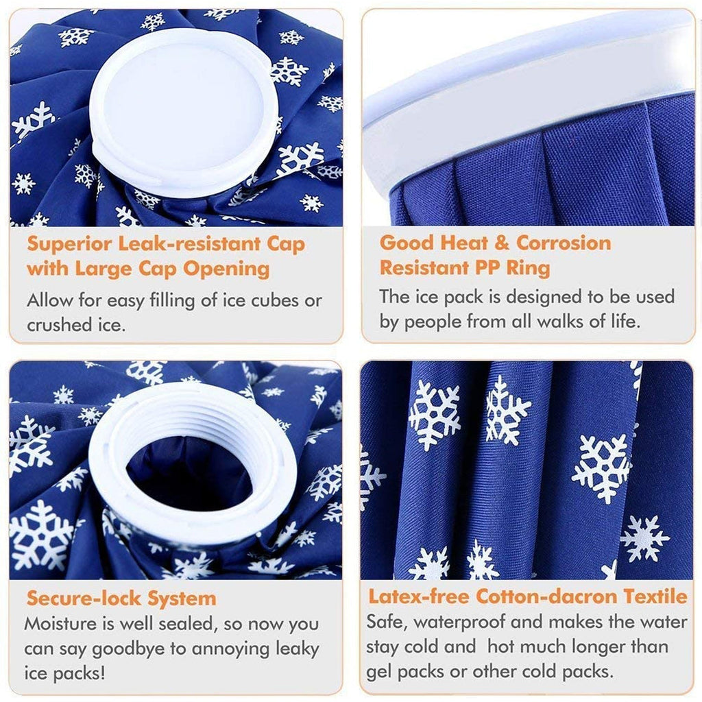 Practical use of the ice bag for joint pain, showing its flexible and adaptable form.