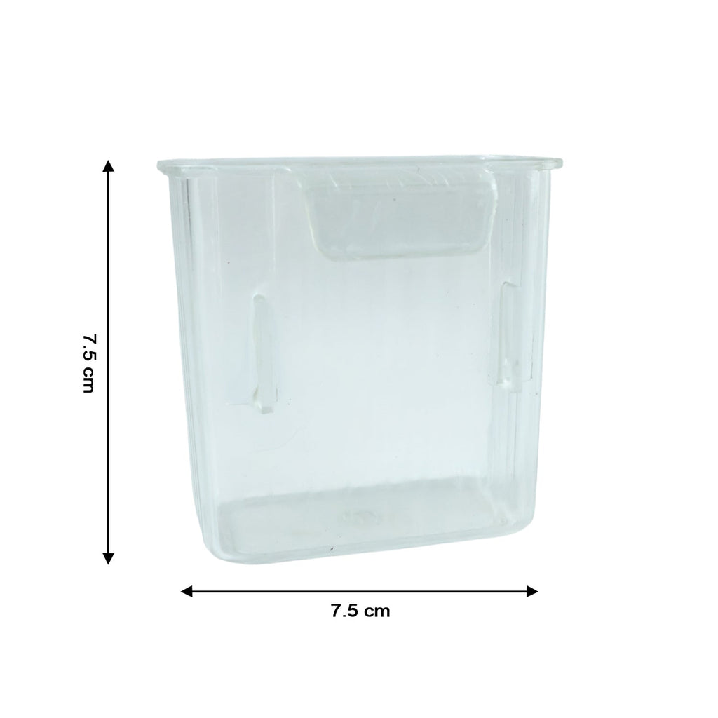 Side view of transparent Mini Rack-Mount Storage Box for home organization