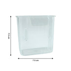 Side view of transparent Mini Rack-Mount Storage Box for home organization