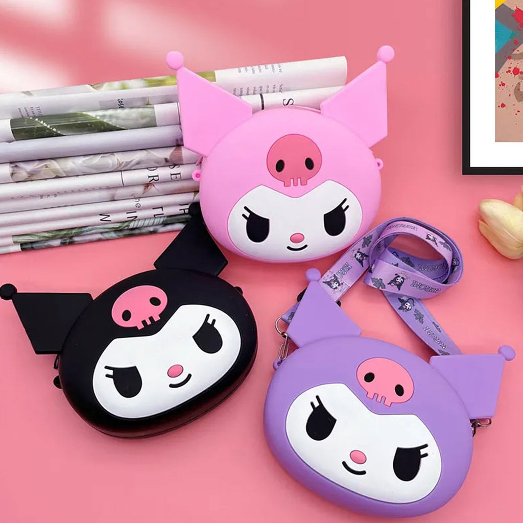 Close-up of the durable silicone material of the Cartoon Girls Backpack, highlighting its smooth finish.