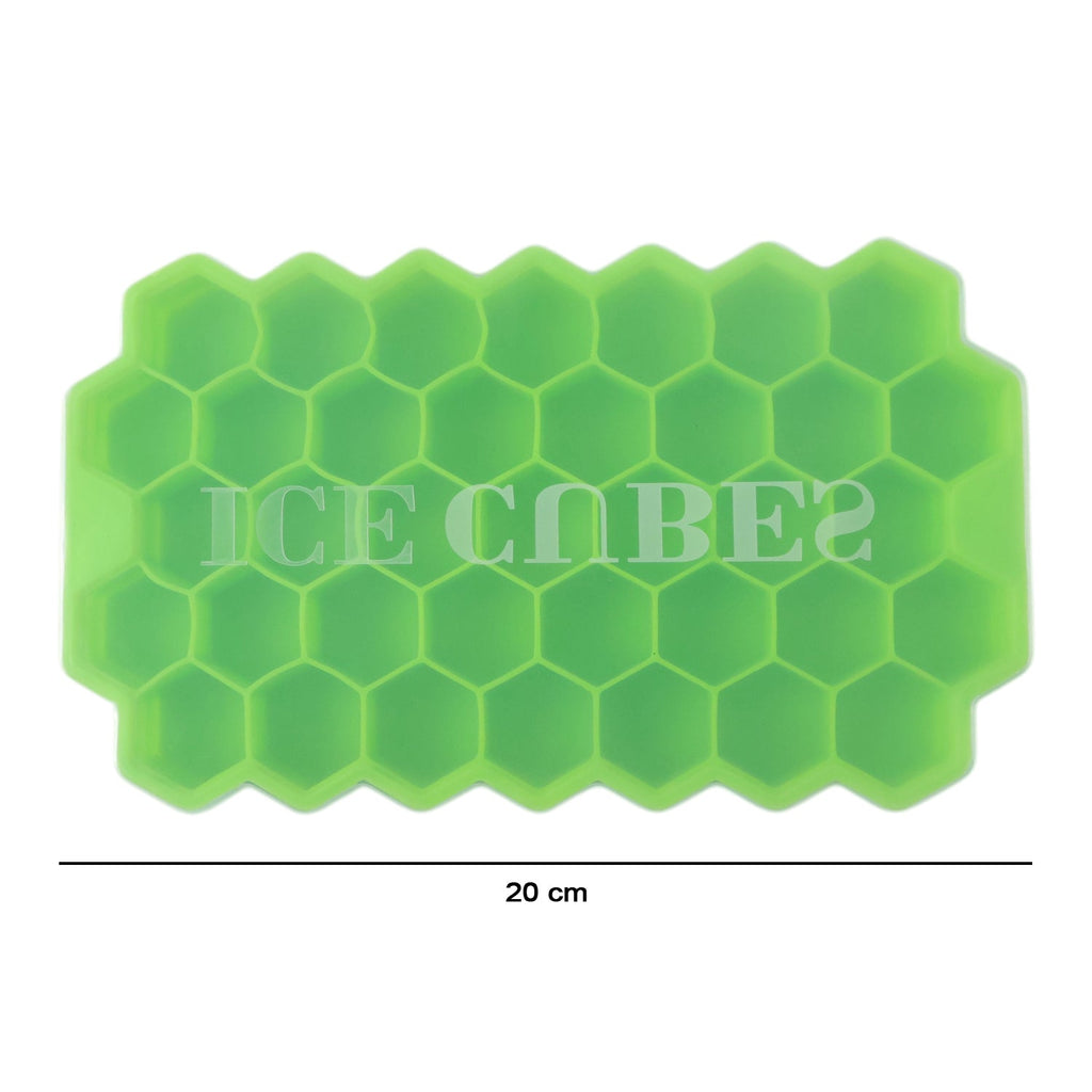 Honeycomb pattern ice cube tray in flexible silicone material