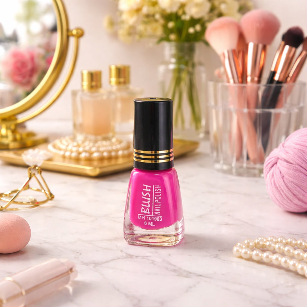 Mini matte nail polish bottle with glitter finish in assorted color