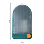 Visible drain tray of wall mounted soap holder for water drainage