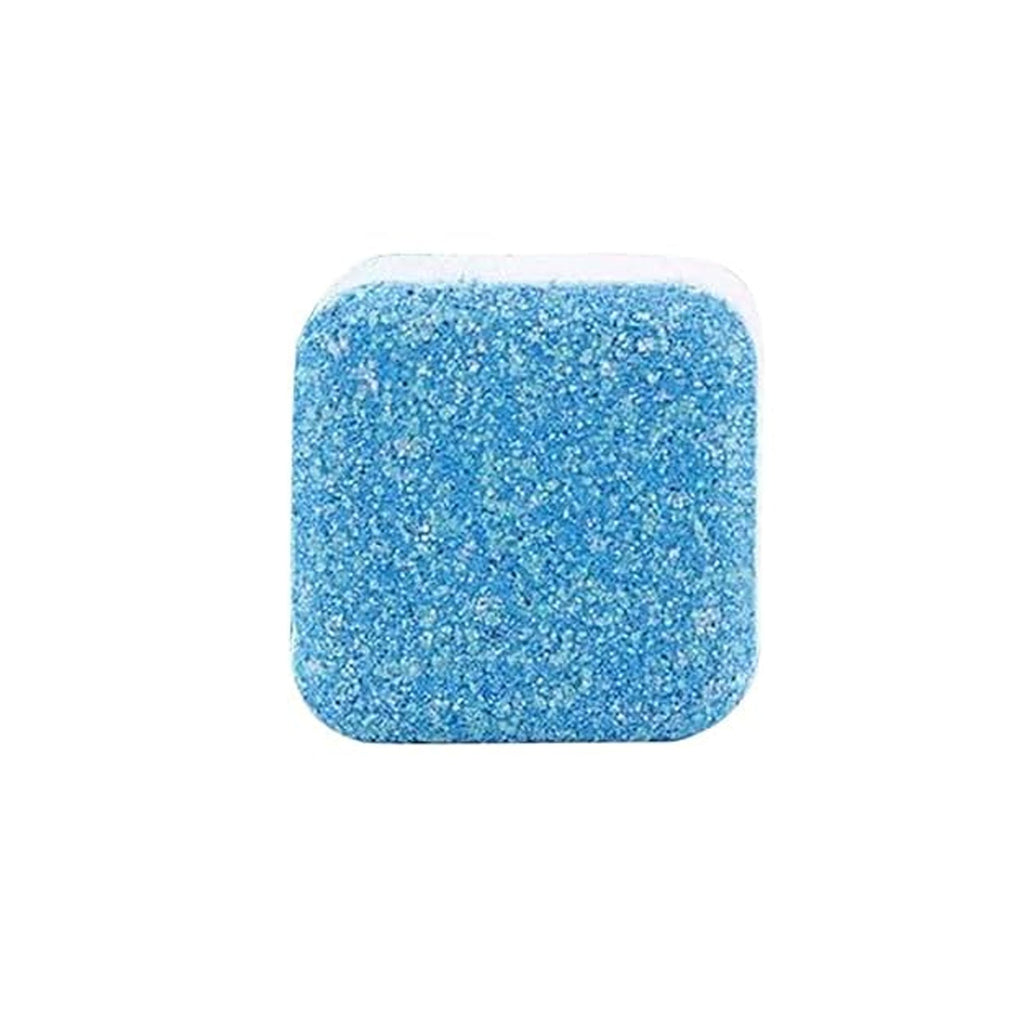 Lavender-scented washing machine cleaner tablet dissolving.
