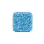 Lavender-scented washing machine cleaner tablet dissolving.