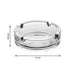 The classic design of this crystal glass ashtray adds sophistication.