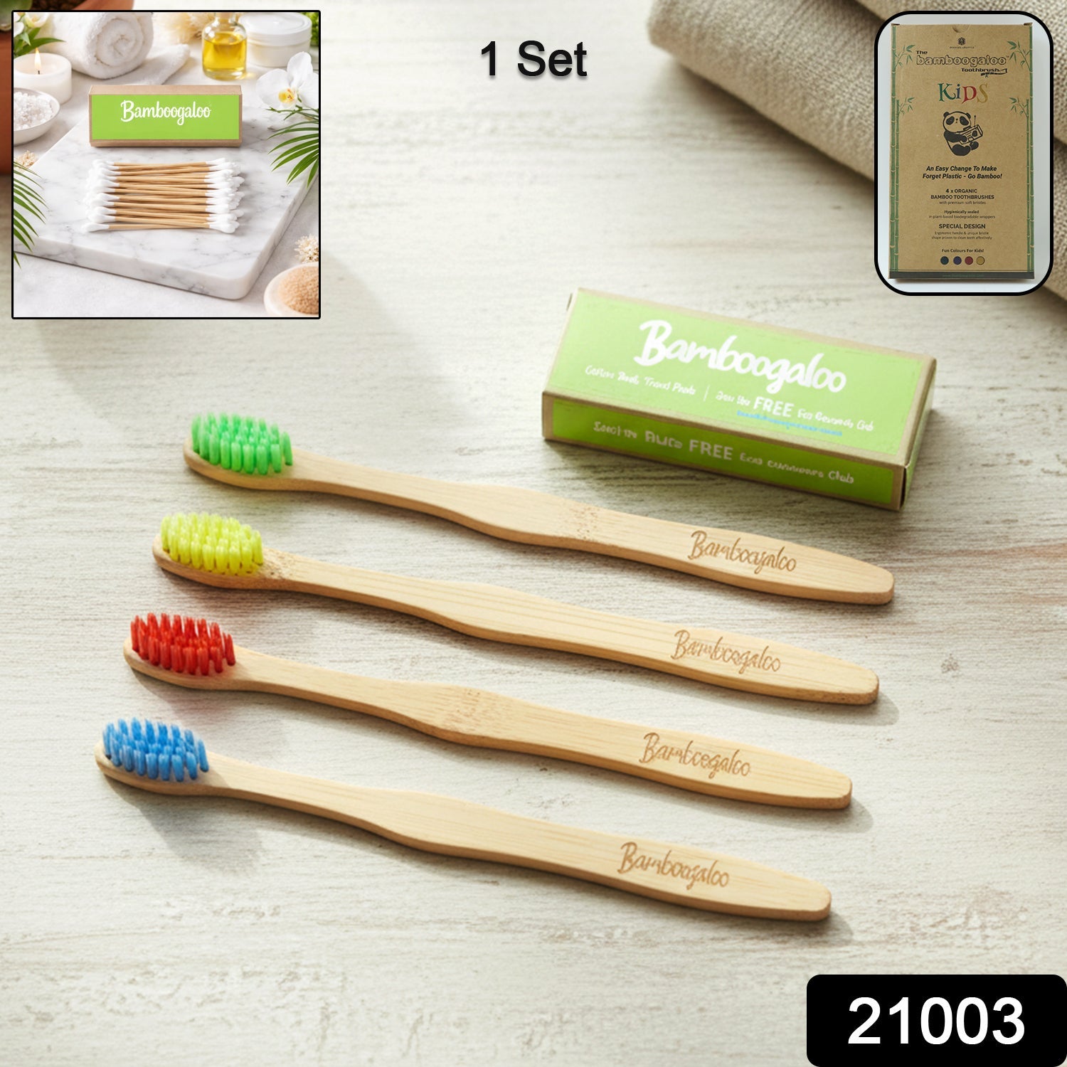 Eco-friendly bamboo toothbrush with soft bristles for gentle cleaning